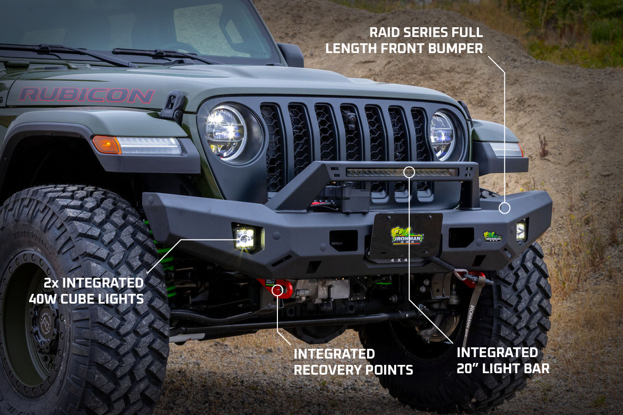 Raid Series Full Length Front Bumper Kit Suited for Jeep Wrangler JL Questions & Answers